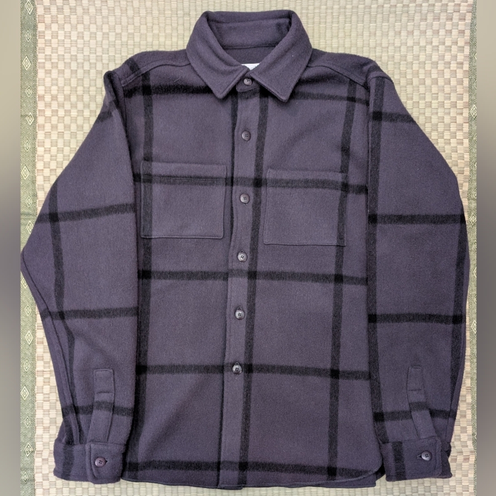 Alex Crane 100% Wool Park Shirt Jacket Ink Men's Size XL Made in USA